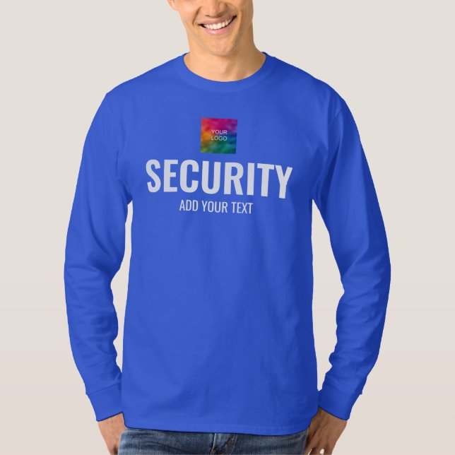 Camiseta Mens Long Sleeve Miembro Del Personal De Seguridad (Anverso)