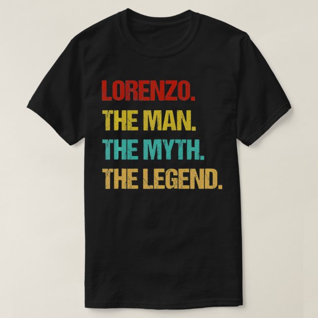 Camiseta Mens Lorenzo El Hombre El Mito La Leyenda (Diseño del anverso)