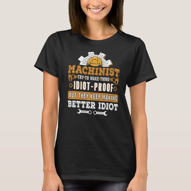 Camiseta Mens Machinist For Men Dad Machine Operator Worldw (Anverso)