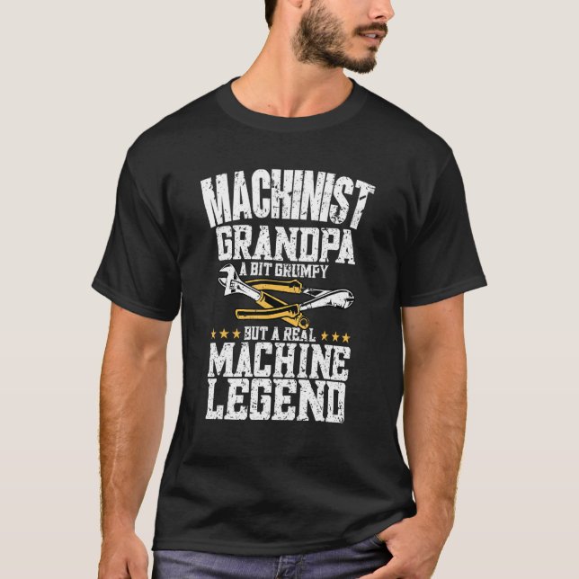 Camiseta Mens Machinist Grandpa Machine Operator Machinist (Anverso)