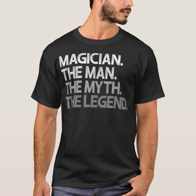 Camiseta Mens Magician Regalo La leyenda del mito del hombr (Anverso)