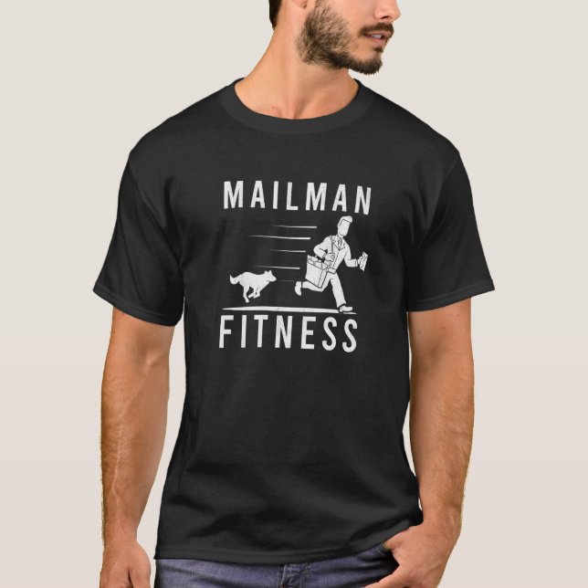 Camiseta Mens Mailman Fitness Dog Mail Carrier Postman (Anverso)