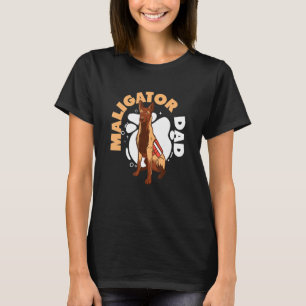Camiseta Mens Maligator Dad Dad Belgium Malinois Dog