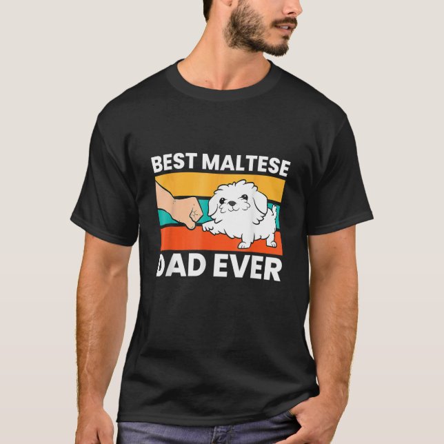 Camiseta Mens Maltese Dad Best Maltese Dad Ever (Anverso)