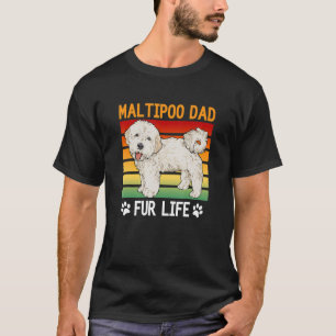Camiseta Mens Maltipoo Dad Fur Life, Maltipoo