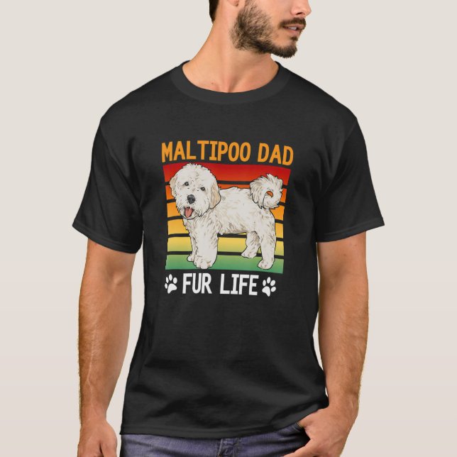 Camiseta Mens Maltipoo Dad Fur Life, Maltipoo (Anverso)
