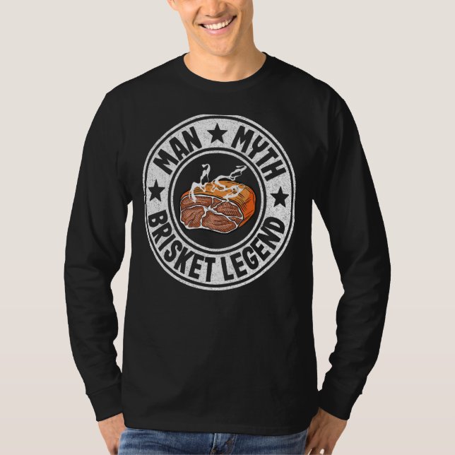 Camiseta Mens Man Myth Brisket Legend Dad Barbecuing (Anverso)