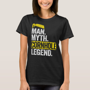 Camiseta Mens Man Mythe Cornhole Leyenda Daddy Corn Hole Da