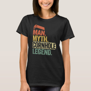 Camiseta Mens Man Mythe Cornhole Leyenda Daddy Corn Hole Da