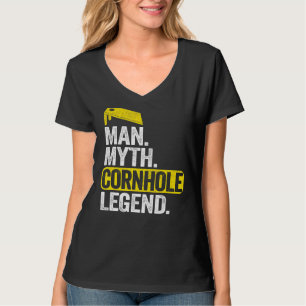Camiseta Mens Man Mythe Cornhole Leyenda Daddy Corn Hole Da