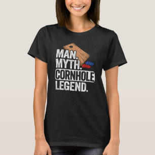 Camiseta Mens Man Mythe Cornhole Leyenda Daddy Corn Hole Da