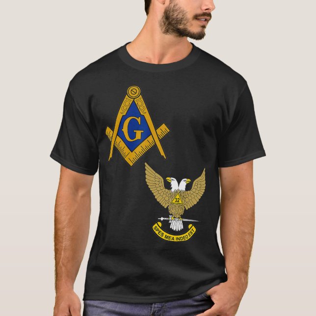 Camiseta Mens Mason escocés Rite Split T Shirt Masonic Tee (Anverso)