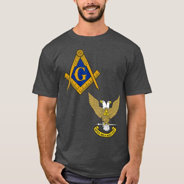 Camiseta Mens Mason Rite Scottish Split T Masonic Tee (Anverso)