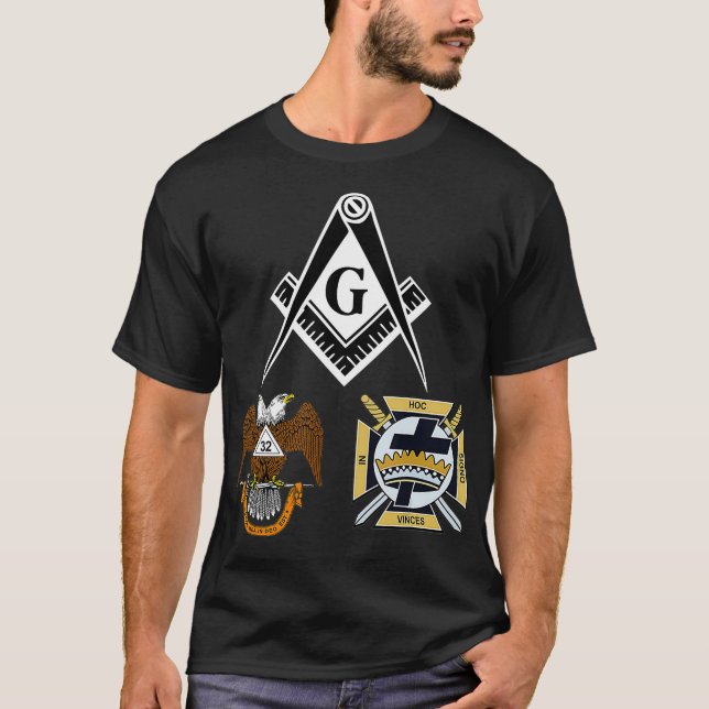 Camiseta Mens Mason Scottish Rite T Shirt Masonic Tee  (Anverso)