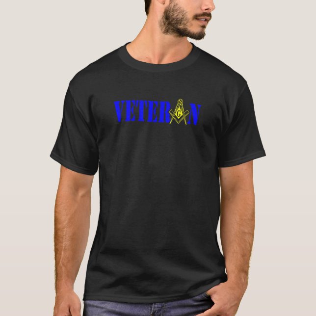 Camiseta Mens Masonic Military Veteran Mason Square and Com (Anverso)