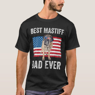 Camiseta Mens Mastiff Dad Dad Dad Daddy American Flag Engli
