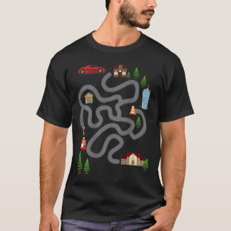 Camiseta Mens Maze Race Car Track Regalos para papá Rub Pl