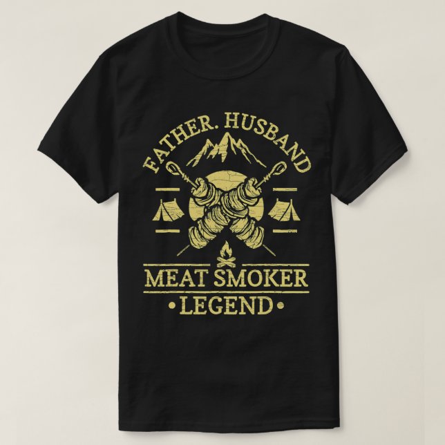 Camiseta Mens Meat Smoker Dad Grilling (Diseño del anverso)
