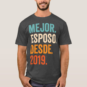 Camiseta Mens Mejor Esposo Desde 2019 Tercer aniversario bo