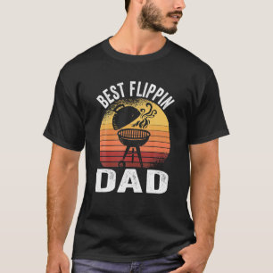 Camiseta Mens Mejor Flippin Dad Barbecua Carne de tabaco BB