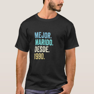 Camiseta Mens Mejor Marido Desde 1990 32ª Boda Annivers
