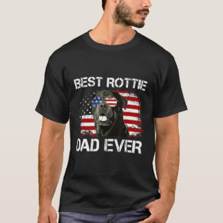 Camiseta Mens Mejor Padre Rotata Ever Rottweiler Bandera Am