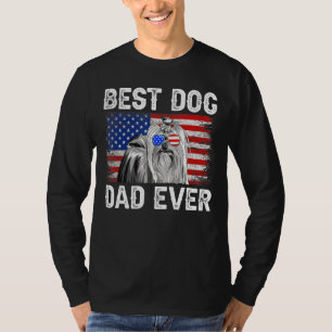 Camiseta Mens Mejor Padre Terrier de Yorkshire Bandera Amer