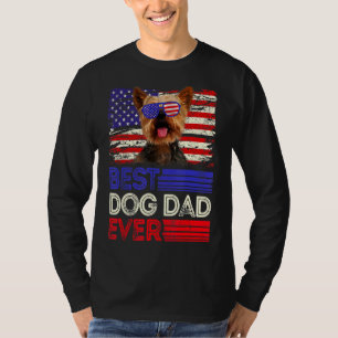 Camiseta Mens Mejor Padre Terrier de Yorkshire Bandera Amer