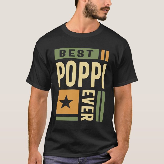 Camiseta Mens Mejor Poppi | Día del Padre (Anverso)