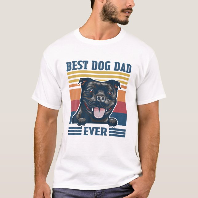 Camiseta Mens Mejor Staffordshire Bull Terrier Dad Ever Fun (Anverso)
