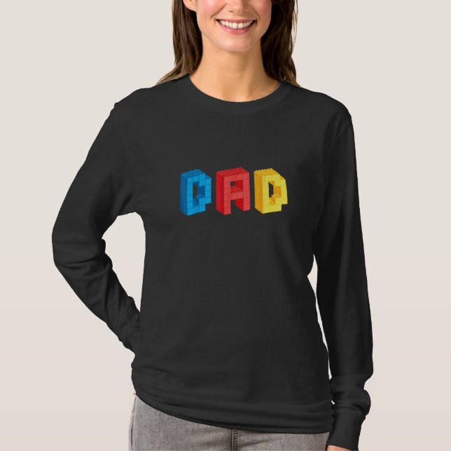 Camiseta Mens Mens Dad Dad Dad Brick Builder Bloques Master (Anverso)