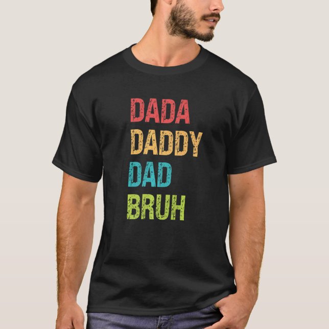 Camiseta Mens Mens Dada Daddy Dad Bruh Dad Retro (Anverso)