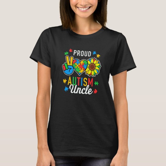 Camiseta Mens Mens I'm A Proud Autism Uncle Autism Awarenes (Anverso)