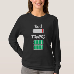 Camiseta Mens Mens Mens Tired Dad Low Battery Twins Full Ch