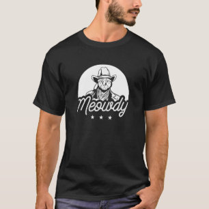 Camiseta Mens Meowdy Cat Mashup Howdy Texas Western Cowboy