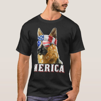 Camiseta Mens Merica Pastor Alemán Pastor 4 De Julio Americ