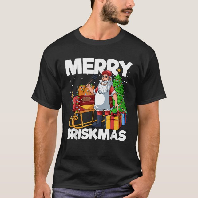 Camiseta Mens Merry Briskmas Christmas July Santa Brisket S (Anverso)