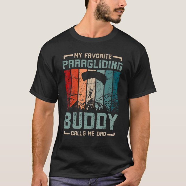 Camiseta Mens Mi compañero favorito de parapente me llama p (Anverso)