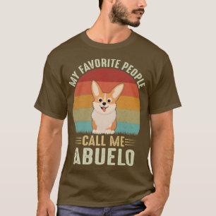 Camiseta Mens Mi Gente Favorita Me Llama Abuelo Cute Corgi 