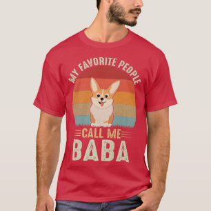 Camiseta Mens Mi Gente Favorita Me Llama Baba Cute Corgi Lo