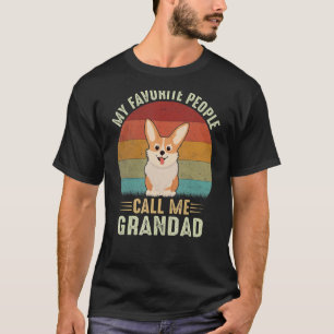 Camiseta Mens Mi Gente Favorita Me Llama Grandad Cute Corgi