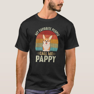 Camiseta Mens Mi Gente Favorita Me Llama Pappy Cute Corgi