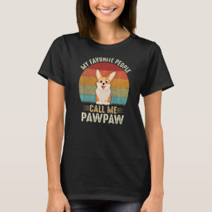 Camiseta Mens Mi Gente Favorita Me Llama Pawpaw Cute Corgi