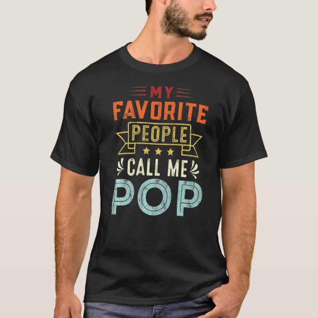 Camiseta Mens Mi Gente Favorita Me Llama Pop Retro Fat (Anverso)