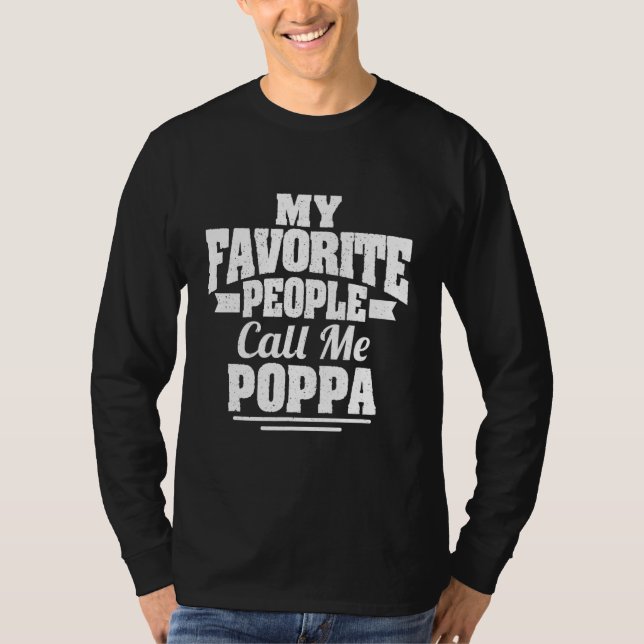 Camiseta Mens Mi Gente Favorita Me Llama Poppa Guay Orgullo (Anverso)