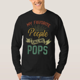 Camiseta Mens Mi Gente Favorita Me Llama Pops Dad Gra