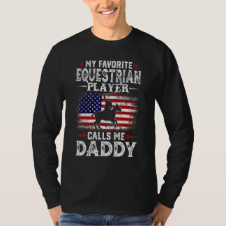 Camiseta Mens Mi jugador ecuestre favorito me llama papá