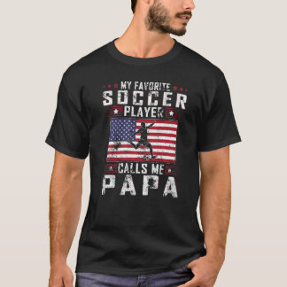 Camiseta Mens Mi jugador favorito de fútbol me llama papá F