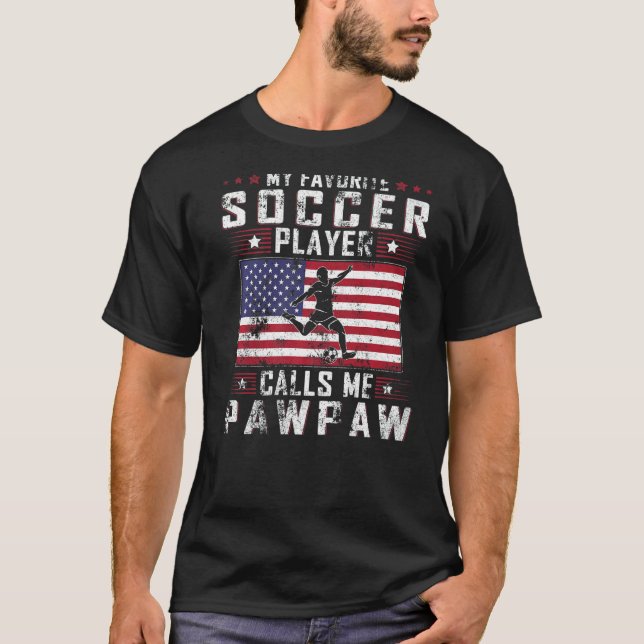 Camiseta Mens Mi jugador favorito de fútbol me llama Pawpaw (Anverso)