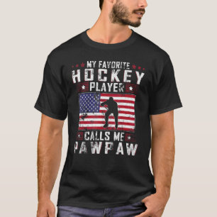 Camiseta Mens Mi jugador favorito de hockey me llama Pawpaw